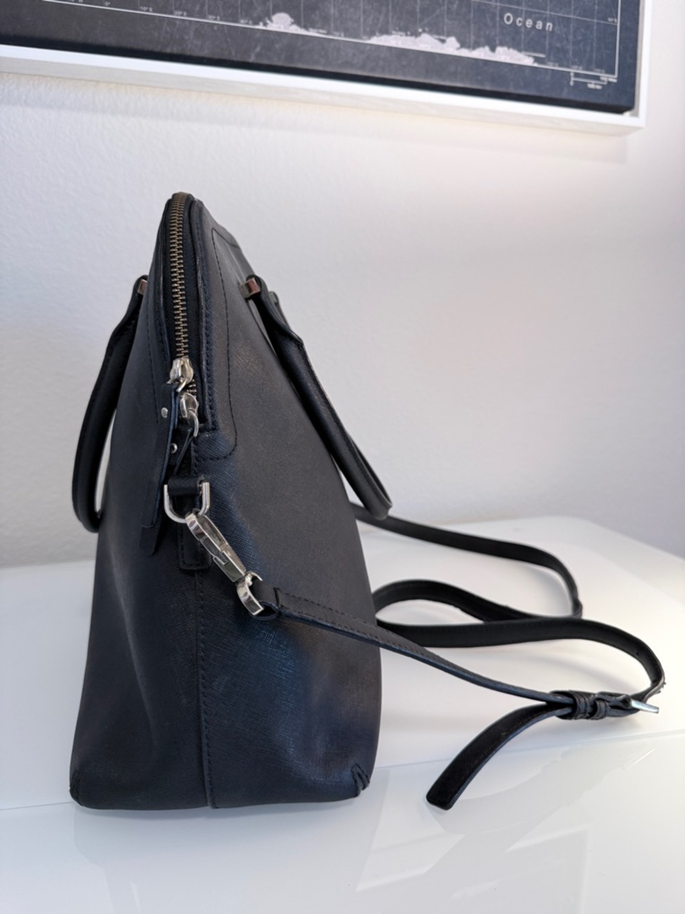 kate spade Black Saffiano Dome Satchel with Removable Strap - Picture 5 of 13